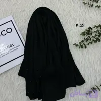 شال نخی مشکی قواره بزرگ 90 در 200 سانتیمتر بدون سُر خوردن و چروک شدن (کد A2KPR)