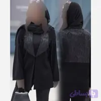 کت مدل پرستو کرپ لمه و ابریشم ژاکارد مشکی سایز 40 تا 48 (کد F9G8K)