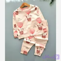 ست بلوز و شلوار راحتی بالون و خرگوشها نخ و پنبه مناسب 7 ماه تا 7 سال (کد 54UTT)