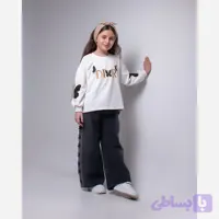 بلوز و شلوار جین دخترانه پنبه دورس لاکرا و لی گرم دار سایز 50 تا 65