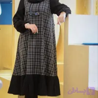 پیراهن پاییزه هلما جنس ریما فری سایز قد 125 (کد A247A)