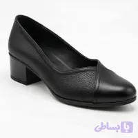 کفش طبی زنانه مدل ستایش پاشنه 5 سانت چرم صنعتی رنگ مشکی (کد CMGZA)