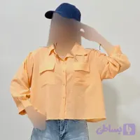 شومیز کراپ دوجیب لینن زنانه کد 1422