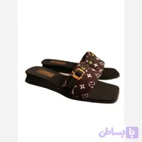 صندل زنانه مدل لوئی ویتون LV رنگ مشکی سایز 37 تا 40 (کد 7S6ML)