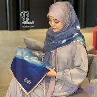 روسری نخی کاستوم قواره بزرگ 140 سانتی متری طرح جانان