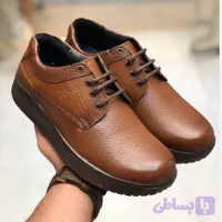 کفش چرم طبی مردانه طرح کلارک عسلی رویه چرم گاوی زیره پیو طبی پاخور عالی (کد 63ARV)