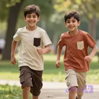 ست تیشرت و شلوارک کارگو بچگانه پنبهای سایز 45 تا 60