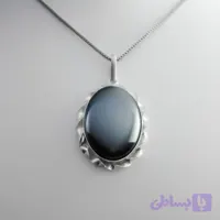 گردنبند نقره حدید صینی طرح بیضی مردانه و زنانه
