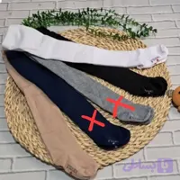 جوراب شلواری دخترانه ساق نخ پنبه فاق بلند چهارفصل ساده سفید نسکافه ای مشکی (کد VWRC9)
