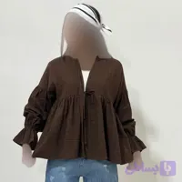 شومیز عروسکی گره ای زنانه جنس لینن فری سایز