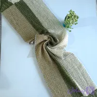 شال بافتنی دستبافت لمه دار سبز کرم ابعاد 160x39 (کد GOPXY)