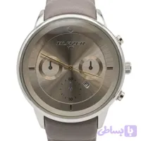 ساعت مچی مردانه بلیزر بند چرمی صفحه طوسی طرح سه موتوره (کد 7VM5U)
