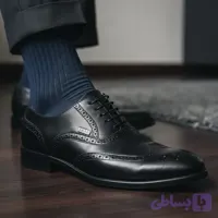 کفش مردانه مجلسی هشترک مدل آراد چرم خارجی رنگ مشکی