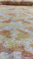 پارچه مجلسی پر طاووسی فول کارشده از منجوق وملیله وپولک شیک وزیبا