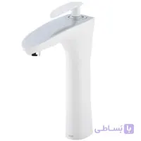 شیر روشویی پایه بلند راشین مدل تایتان رنگ سفید کروم