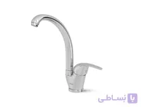 شیر دوکاربره اشپزخانه و روشویی راشین مدل فورس رنگ کروم