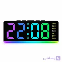ساعت رومیزی دیجیتال RGB مدل GH0739R با نور محیطی و آلارم