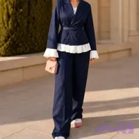 کت شلوار زنانه مدل ماهور پارچه مازراتی خرج کار سفید سایز 38 تا 50