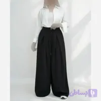 شلوار زنانه کرپ هرمس قد 110 رنگ کرم و نسکافه ای سایز بزرگ