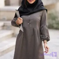 مانتو زنانه مدل شادی جنس پرشیا سایز 1 و 2 رنگ مشکی طوسی نسکافه ای سرمه ای