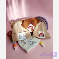 کلاه نخ پنبه کشبافت نوزادی تا 2 سال رنگین کمان