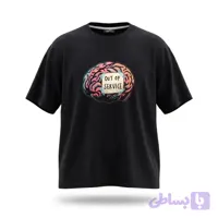 تیشرت مشکی طرح مغز خارج از سرویس جنس پارچه ماکان