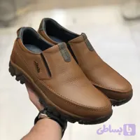 کفش چرم مردانه کلاس پا عسلی چرم طبیعی گاوی زیره ترمو - کفش سپید