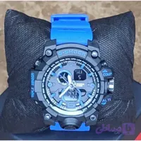 ساعت مچی عقربه ای دیجیتال جی شاک مدل CASIO G-SHOCK 5478 دوزمانه صفحه مشکی بند آبی