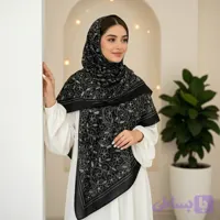 روسری سوپرنخ زنانه رنگ مشکی طرح رویا