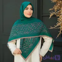 روسری سوپرنخ زنانه رنگ سبز طرح خاتون