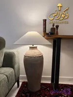 آباژور کنار سالنی، دست ساز ، کوزه پتینه، شید کتان