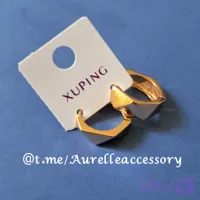 گوشواره حلقه‌ای چندضلعی ژوپینگ (Xuping) رنگ ثابت و ضد حساسیت طرح طلا