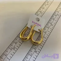 گوشواره ژوپینگ طلایی مدل U شکل اشکی مدرن
