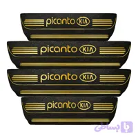 برچسب پارکابی خودرو مهدیار مدل چرم کد pkT1089 مناسب برای کیا پیکانتو بسته 4 عددی تولیدی مستر لوکسینو