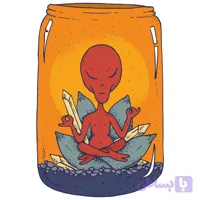 استیکر لپ تاپ وی وین آرت طرح Alien Meditation مدل P42 تولیدی مستر لوکسینو