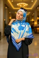 روسری طرح «پرنده آبی»