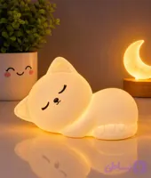 چراغ خواب سیلیکونی مدل گربه خوابیده