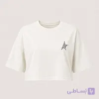 تیشرت باکسی زنانه گلدن گوس نقره ای