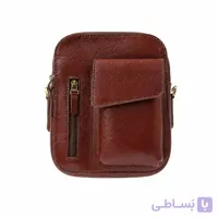 کیف کراس چرم طبیعی بز قهوه‌ای اسپرت
