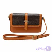 کیف زنانه چرم طبیعی فلوتر عسلی کاملا دست دوز