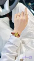 جدید ترین ساعت دخترانه مدل چرم کلاسیک مربع صفحه طلایی کد 0014