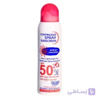 اسپری ضد آفتاب بی‌رنگ وکالی، SPF 50، مدل 001، مناسب انواع پوست چرب با حجم 235 میلی‌لیتر، محافظت‌کننده در برابر اشعه‌های UVA و UVB، ضد آب و مرطوب‌کننده، روشن‌کننده، ضد لک و پیری، دارای فرمولاسیون فاقد چربی، کلاژن، ویتامین‌های C و E، با ماندگاری 2 ساعته