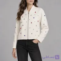 بامبر جواهر دوزی زنانه سفید کد 0065