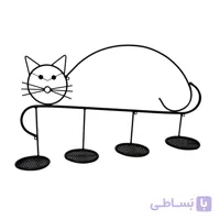 استند گلدان دیواری طرح گربه مادر با 4 جاگلدانی مدل S7