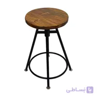 صندلی اپن فلزی گرد بدون پشتی با کفی چوبی مدل CH1
