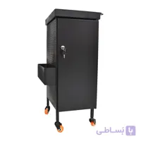 ترولی آرایشگاهی چهارطبقه فلزی با درب قفلدار مدل D2