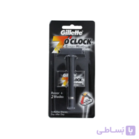 خود تراش مردانه ژیلت مدل Super Platinum 7O’clock به همراه تیغ یدک بسته 2 عددی