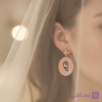 گوشواره آویزدار زنانه Xuping طرح ملکه با نگین و میناکاری، آبکاری طلایی رزگلد