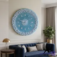 ساعت دیواری رزینی ابی اقیانوسی مرواریدی کد480