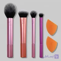 ست براش و پد آرایشی ریل تکنیک 6تیکه دو پد آرایشی